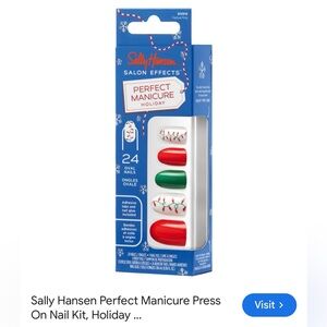 Sally Hansen Holiday Press-On Nail Kit in Red & Green